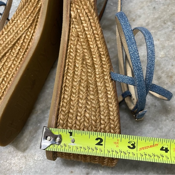 Jimmy Choo Danai 100 Denim Wedge Sandal, Blue - Picture 6 of 13